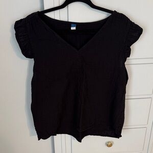 Old Navy Black V-Neck Blouse